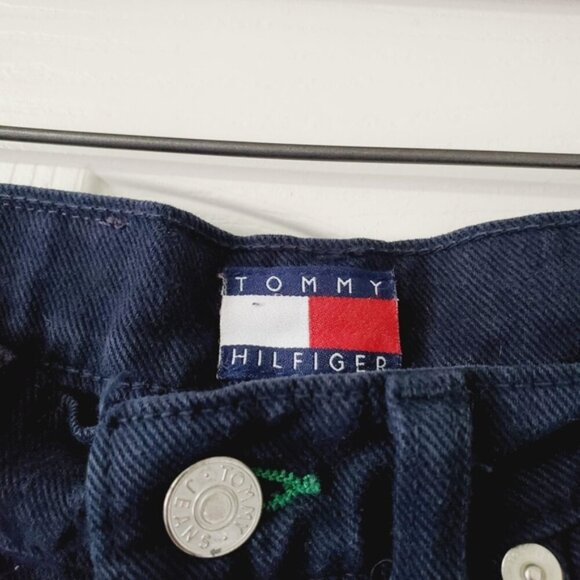Tommy Hilfiger Vintage Retro Navy 90s Baggy Wide Leg Carpenter Jeans XS - Picture 5 of 6